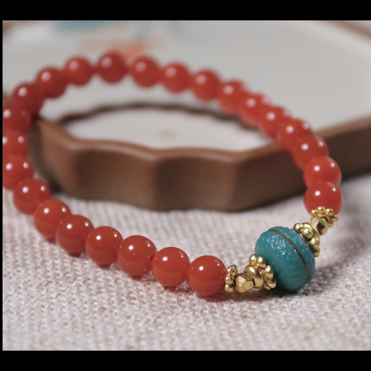 Sichuan Nanhong agate cherry red 6 mm bracelet
