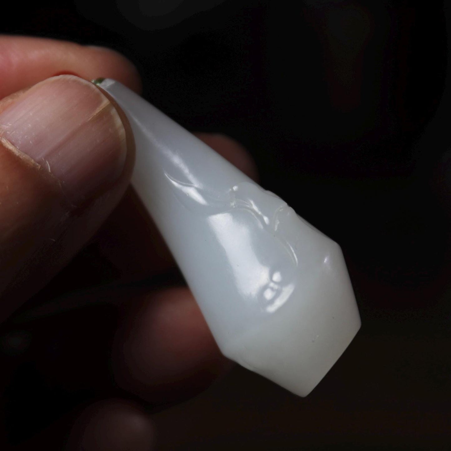 Certified Nephrite White Jade Magnolia pendant