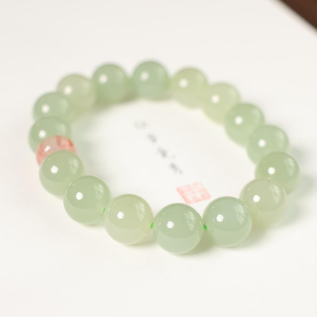 Qingshui green nephrite bracelet 12mm