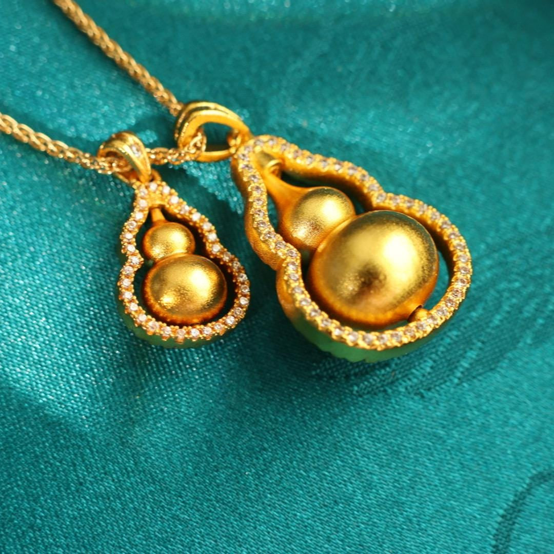 24k gold gourd pixiu pendant 葫芦吊坠吊坠项链