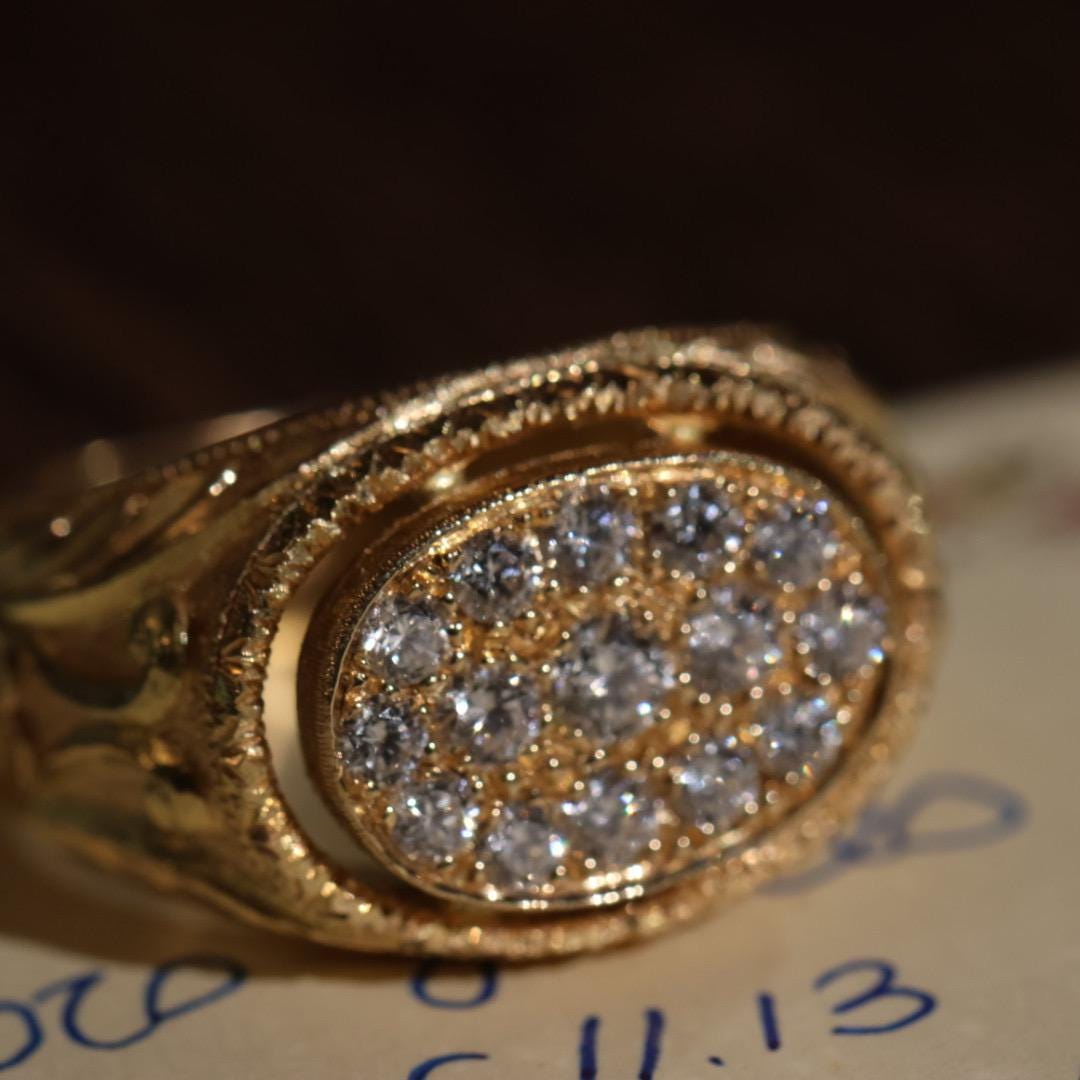 vintage 18k gold diamond ring
