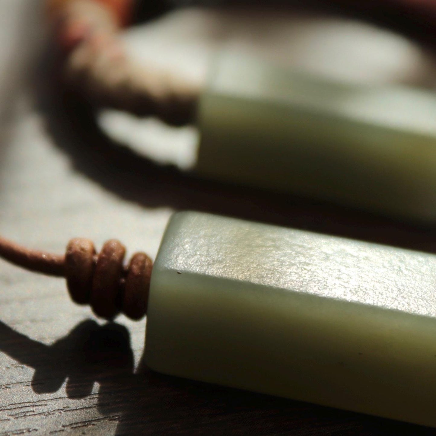 Tibetan style jade leather necklace and bracelet