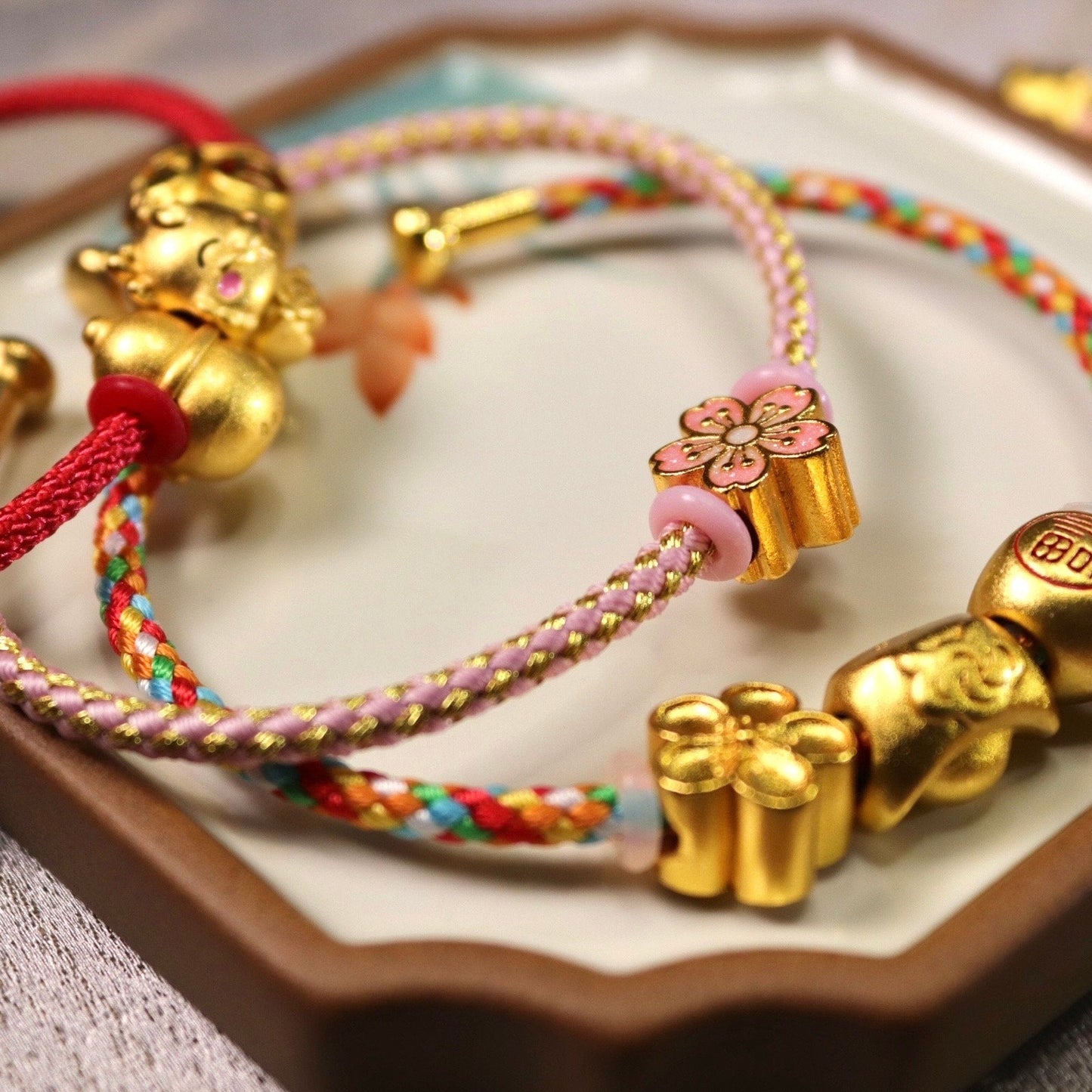 Chinese cord braided bracelet bangle