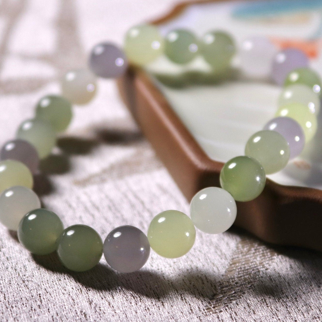 Premium pastel color multi color nephrite bracelet