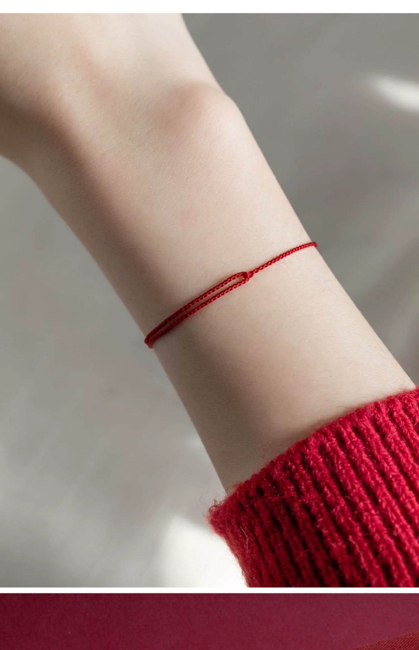 super fine red line cord bracelet 0.5mm 极细红绳