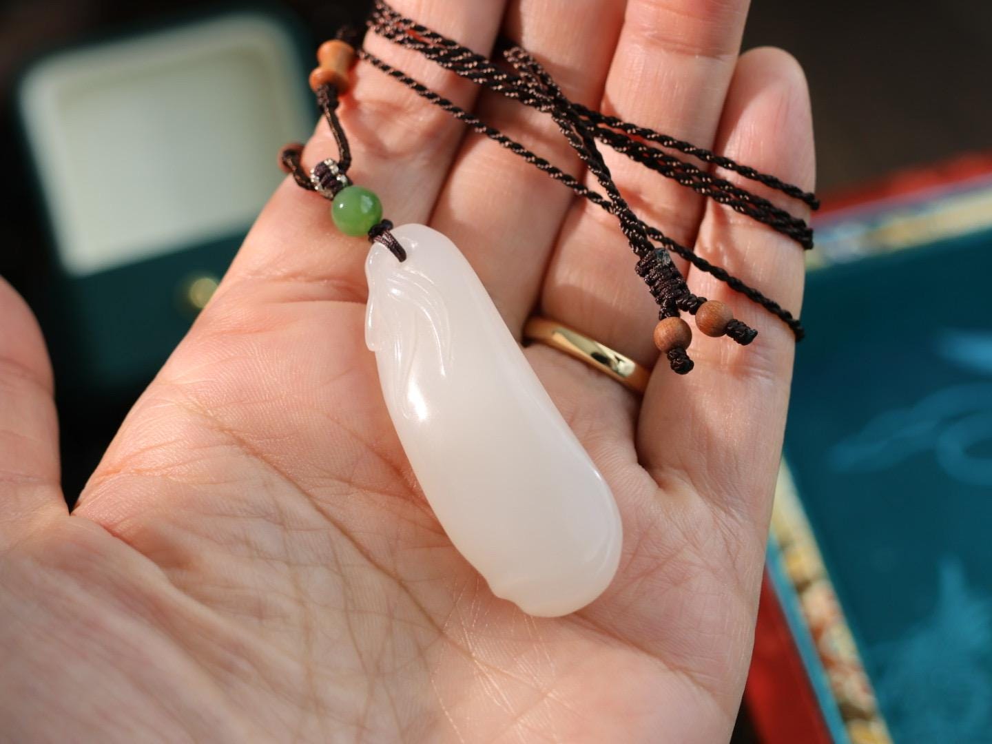 Certified Nephrite White Jade Magnolia pendant