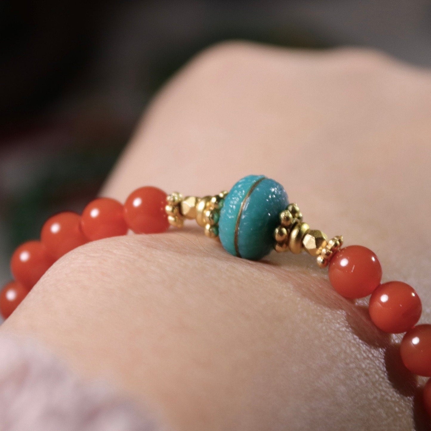 Sichuan Nanhong agate cherry red 6 mm bracelet
