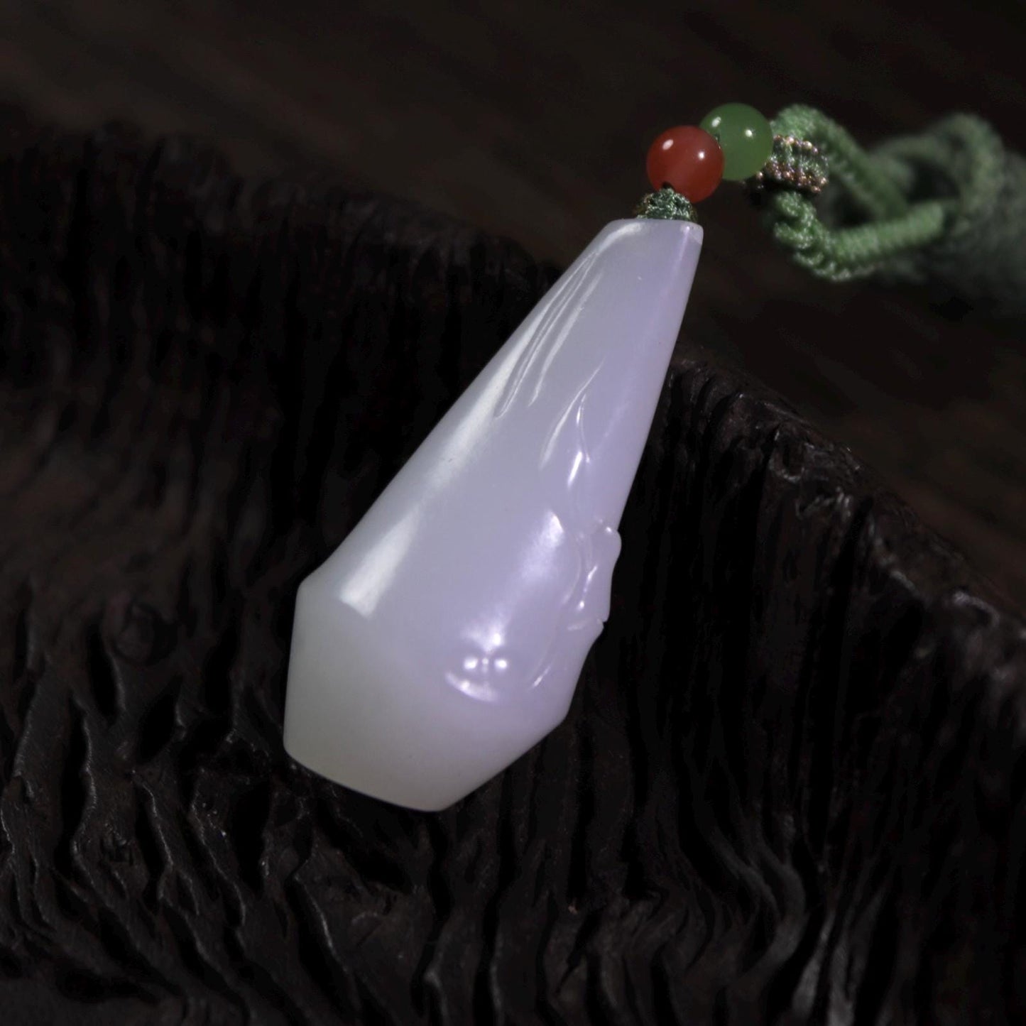 Certified Nephrite White Jade Magnolia pendant