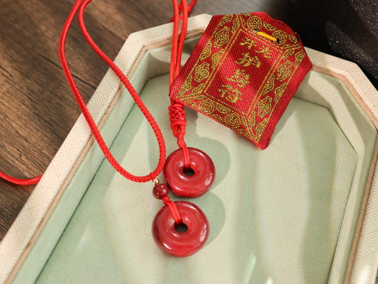 Cinnabar donut pendant | positive energy pendany