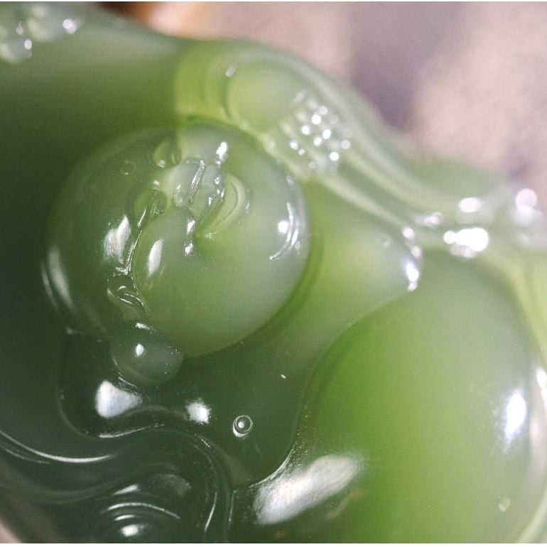 Certified green jade Buddha pendant