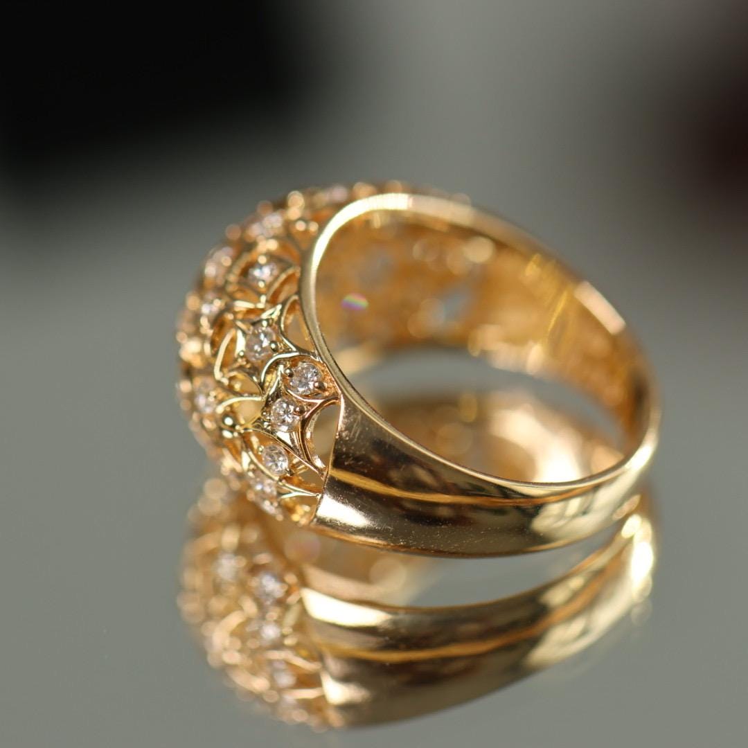 Vintage Japan diamond ring 18k gold ring size 6