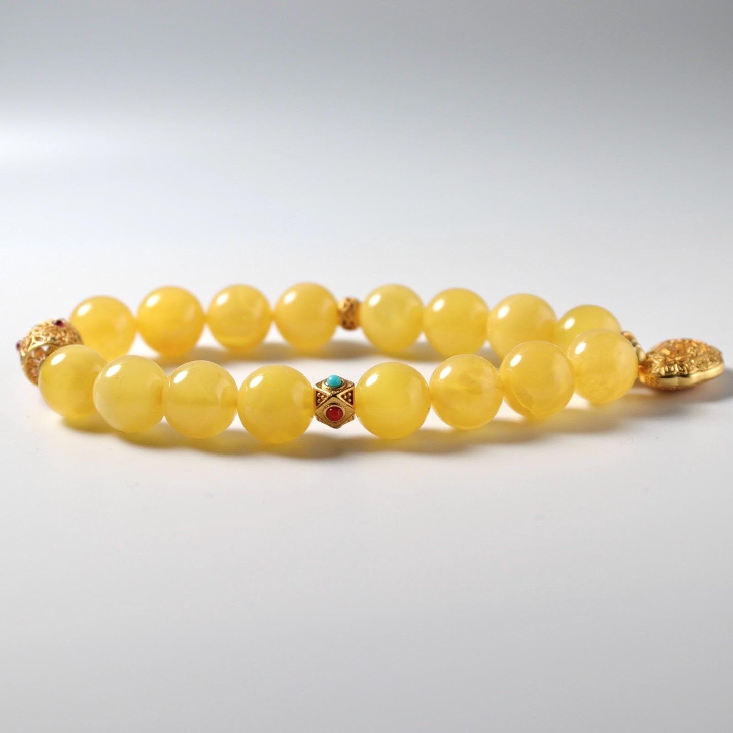 Butter Baltic Amber bracelet 12mm 蜜蜡手串