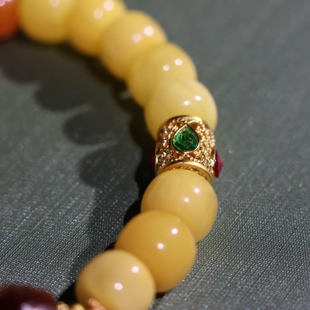 Butter Baltic Amber Straight Cut bracelet 8mm