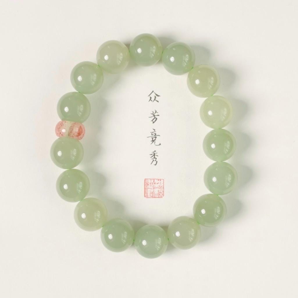 Qingshui green nephrite bracelet 12mm