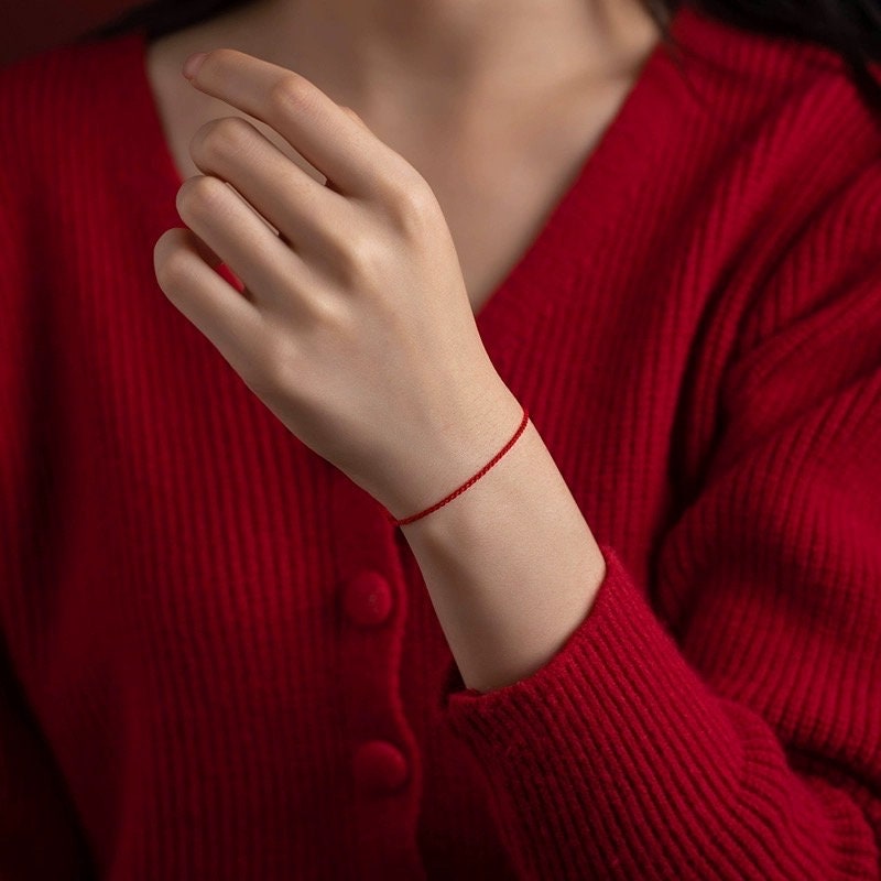 super fine red line cord bracelet 0.5mm 极细红绳