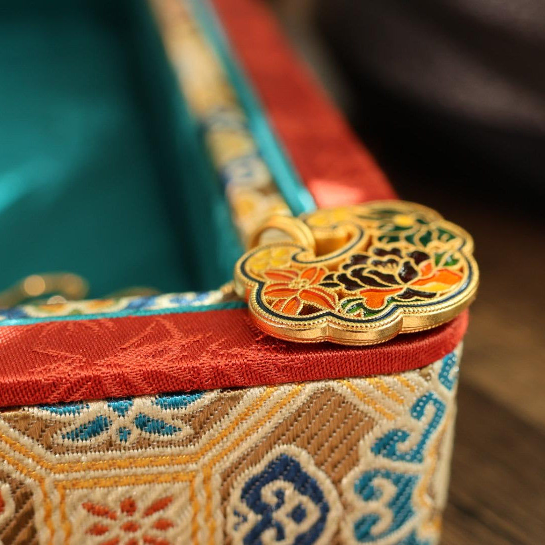 24k gold plated peony lock pendant 足金色花开富贵锁吊坠