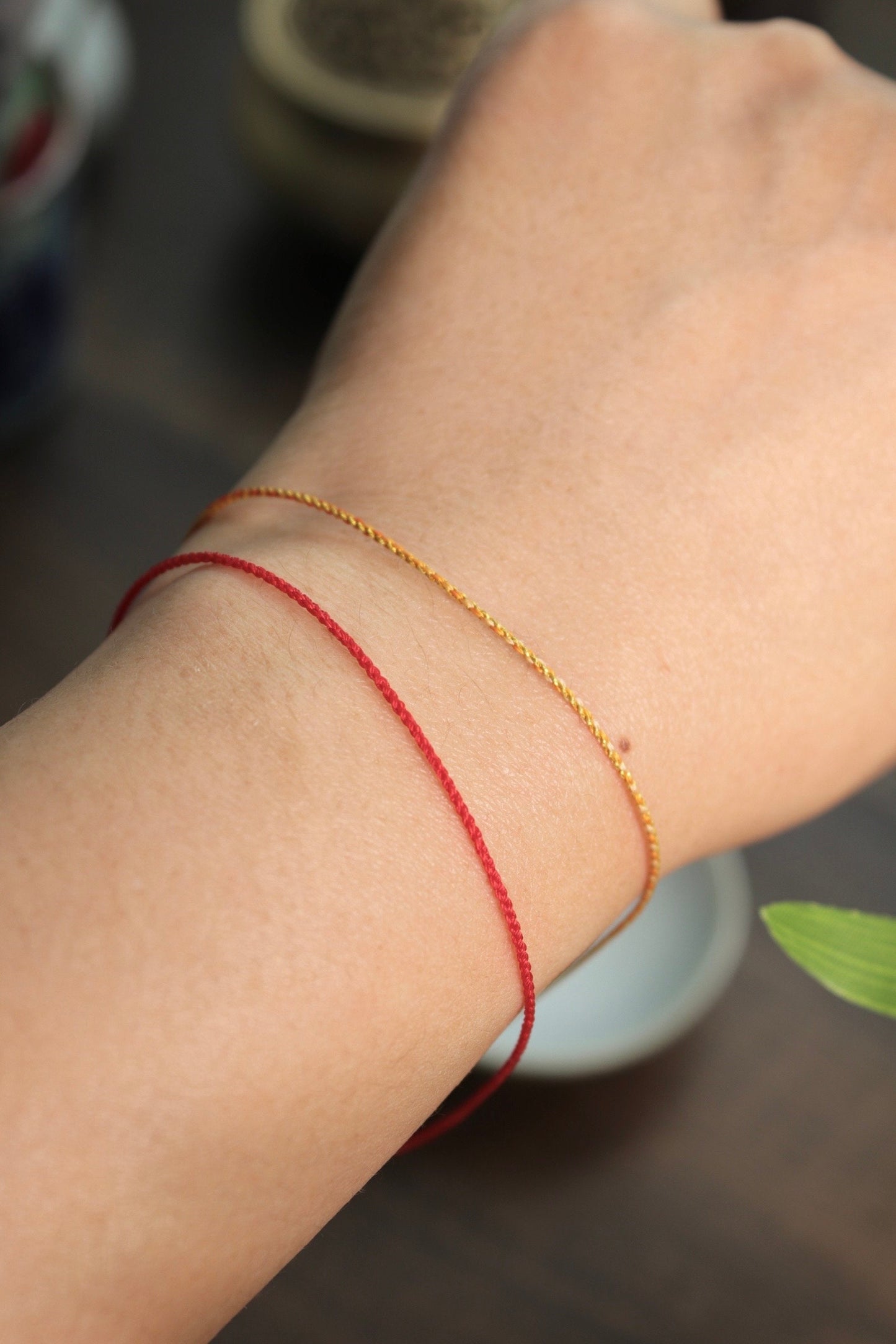 super fine red line cord bracelet 0.5mm 极细红绳