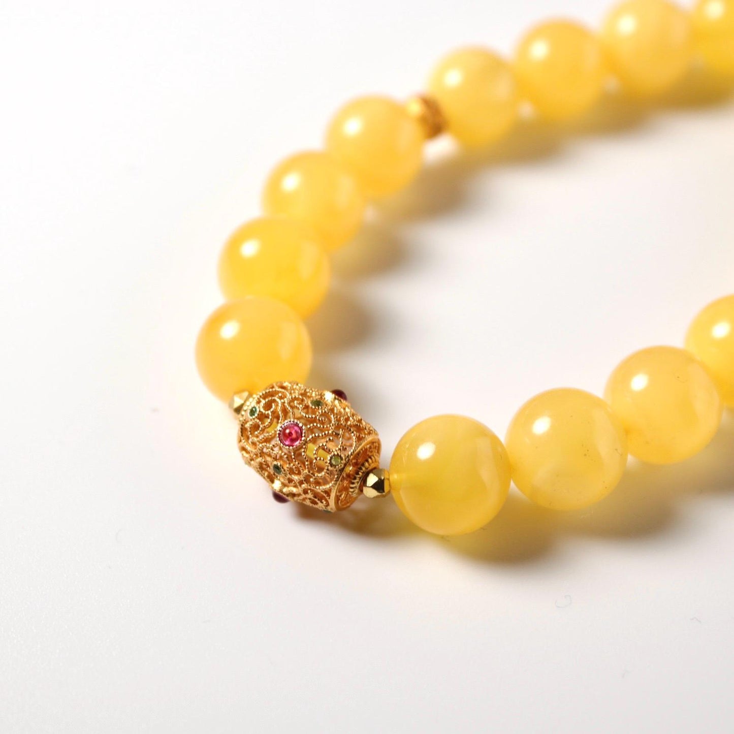 Butter Baltic Amber bracelet 12mm 蜜蜡手串