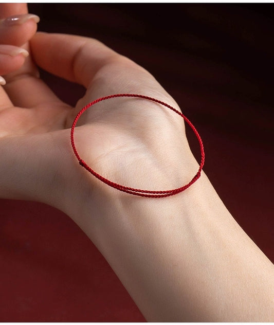 super fine red line cord bracelet 0.5mm 极细红绳